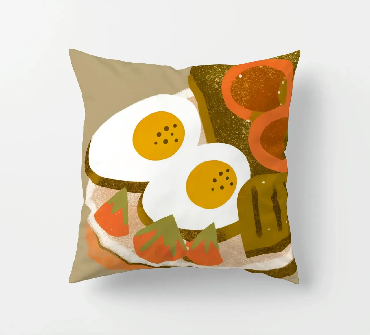 Retro Pop Egg Food decorative cushion by THE LATEST SHOP