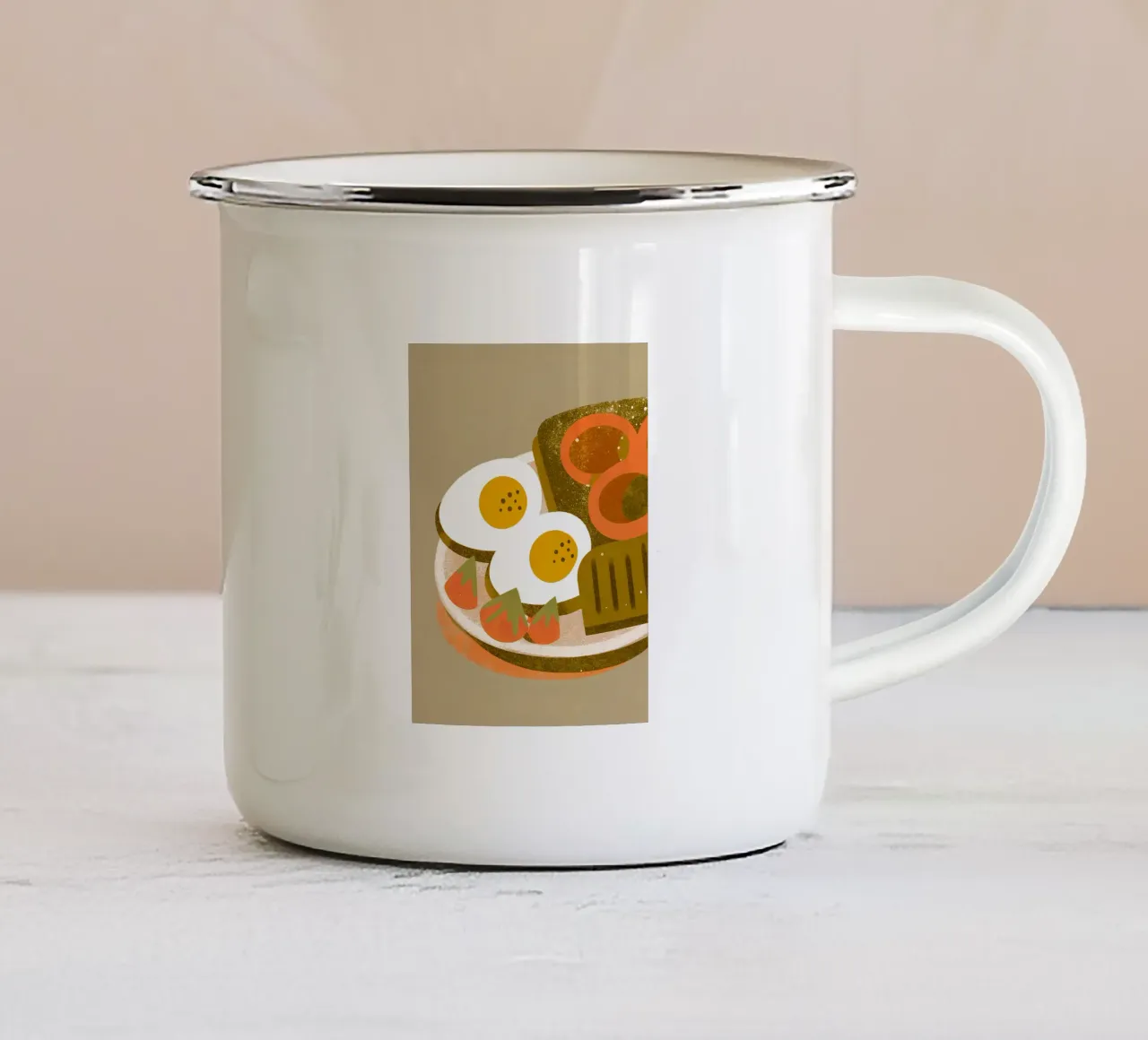 Uovo Retro Pop Food tazza in smalto da THE LATEST SHOP