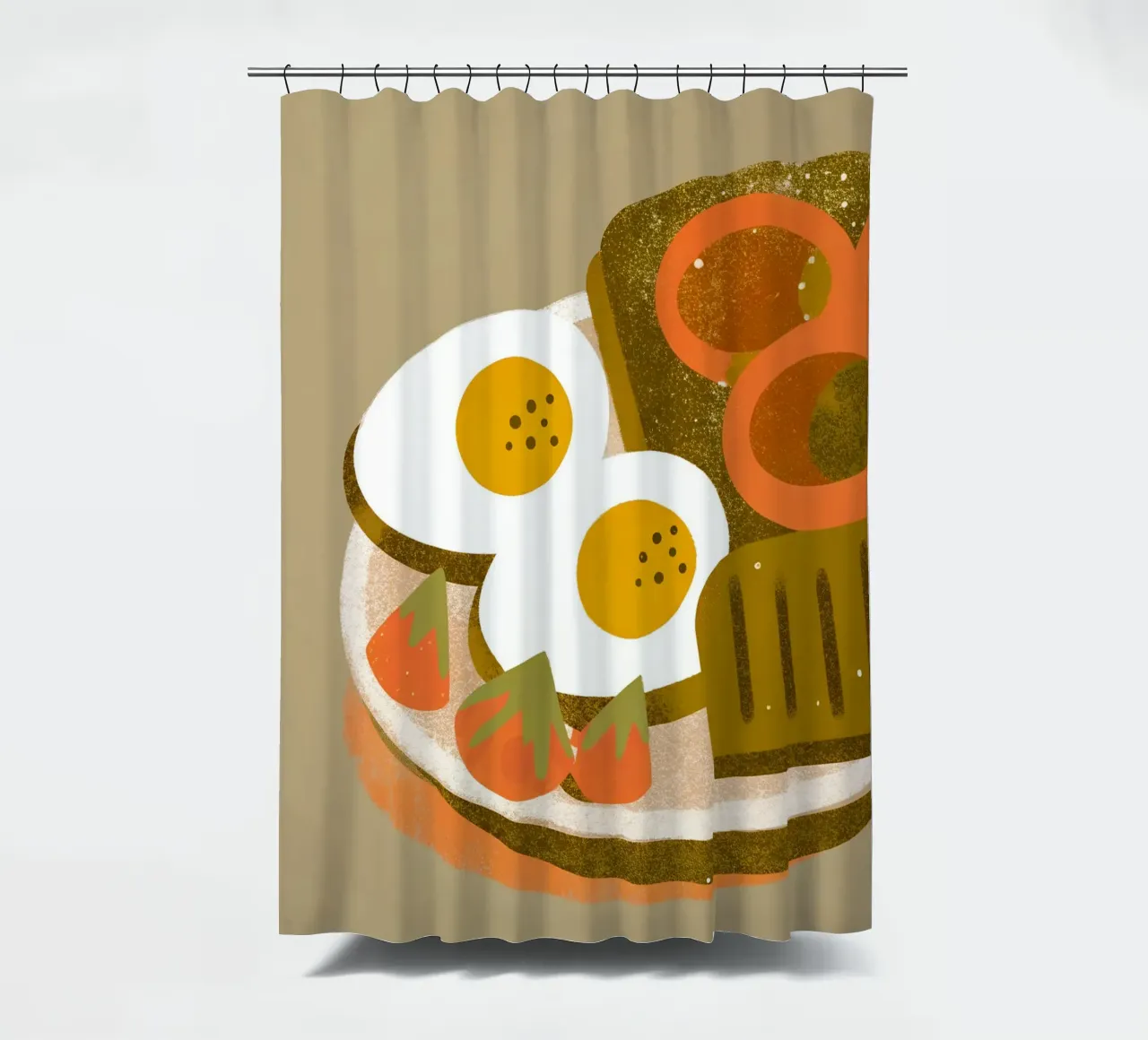 Retro Pop Ei Essen Duschvorhang von THE LATEST SHOP