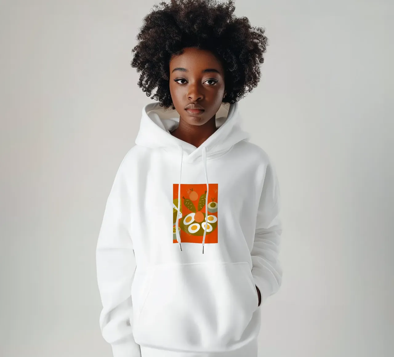 Retro Pop Egg Food sudadera con capucha de THE LATEST SHOP