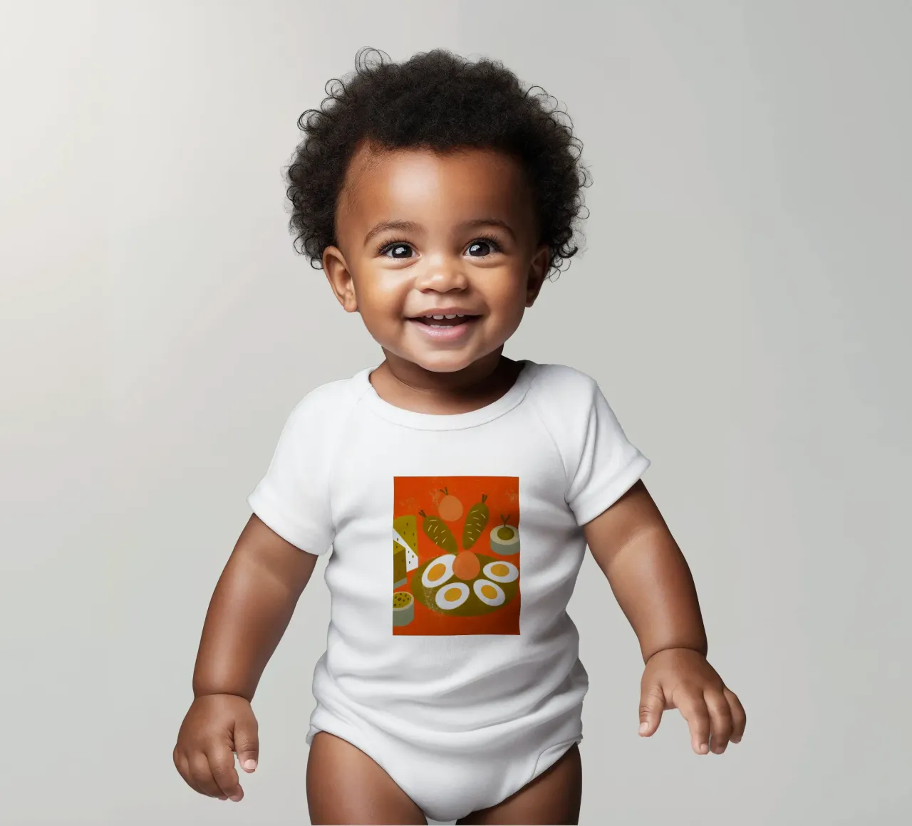 Retro Pop Ei Essen Kurzarm Babybody von THE LATEST SHOP