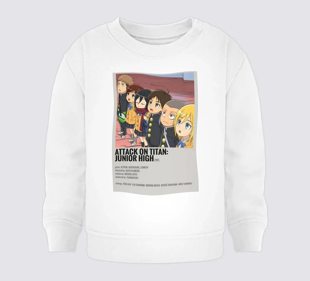 ATTACK ON TITAN JUNIOR HIGH 2015 felpa neonato da Totoya
