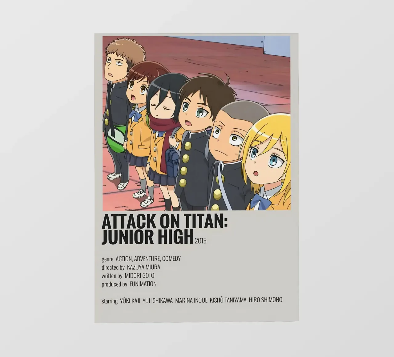 ATTACK ON TITAN JUNIOR HIGH 2015 fotobehang van Totoya