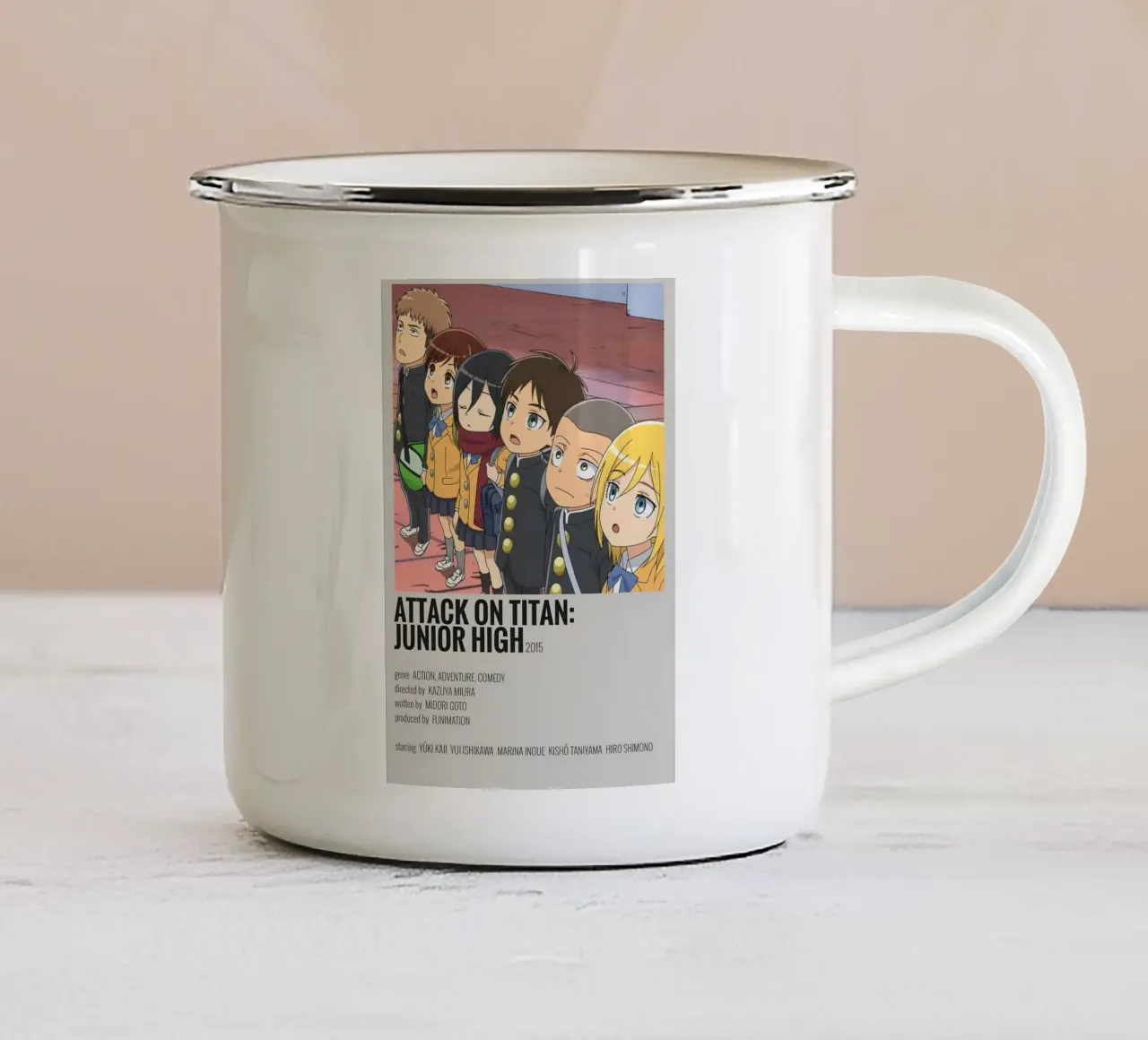 ATTACK ON TITAN JUNIOR HIGH 2015 tazza in smalto da Totoya