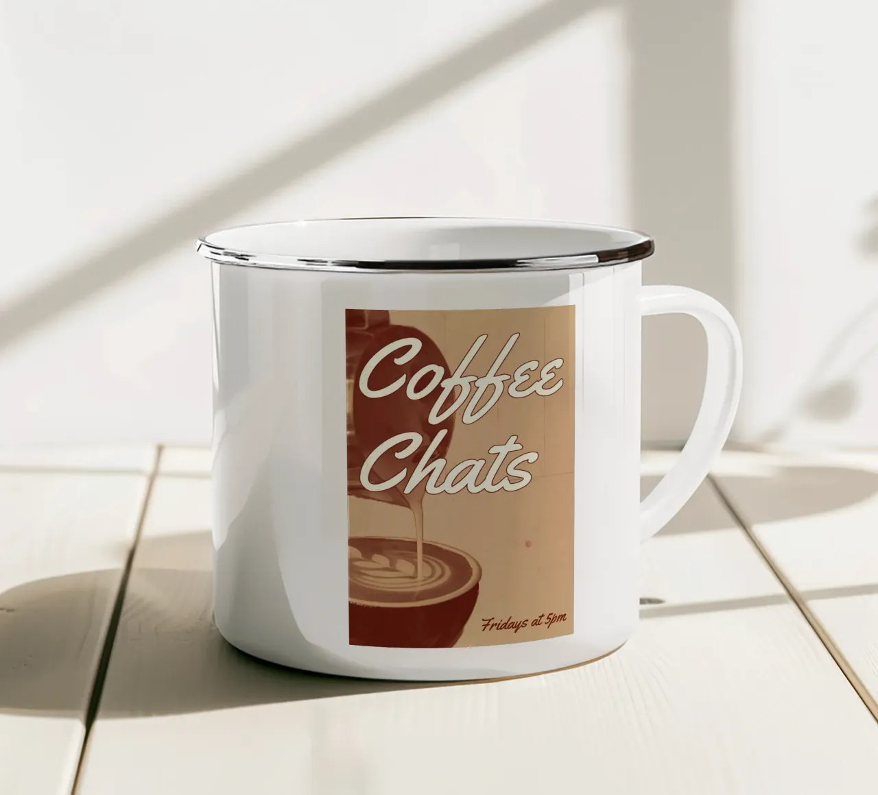 Coffee Chats tazza in smalto da Dreamer10