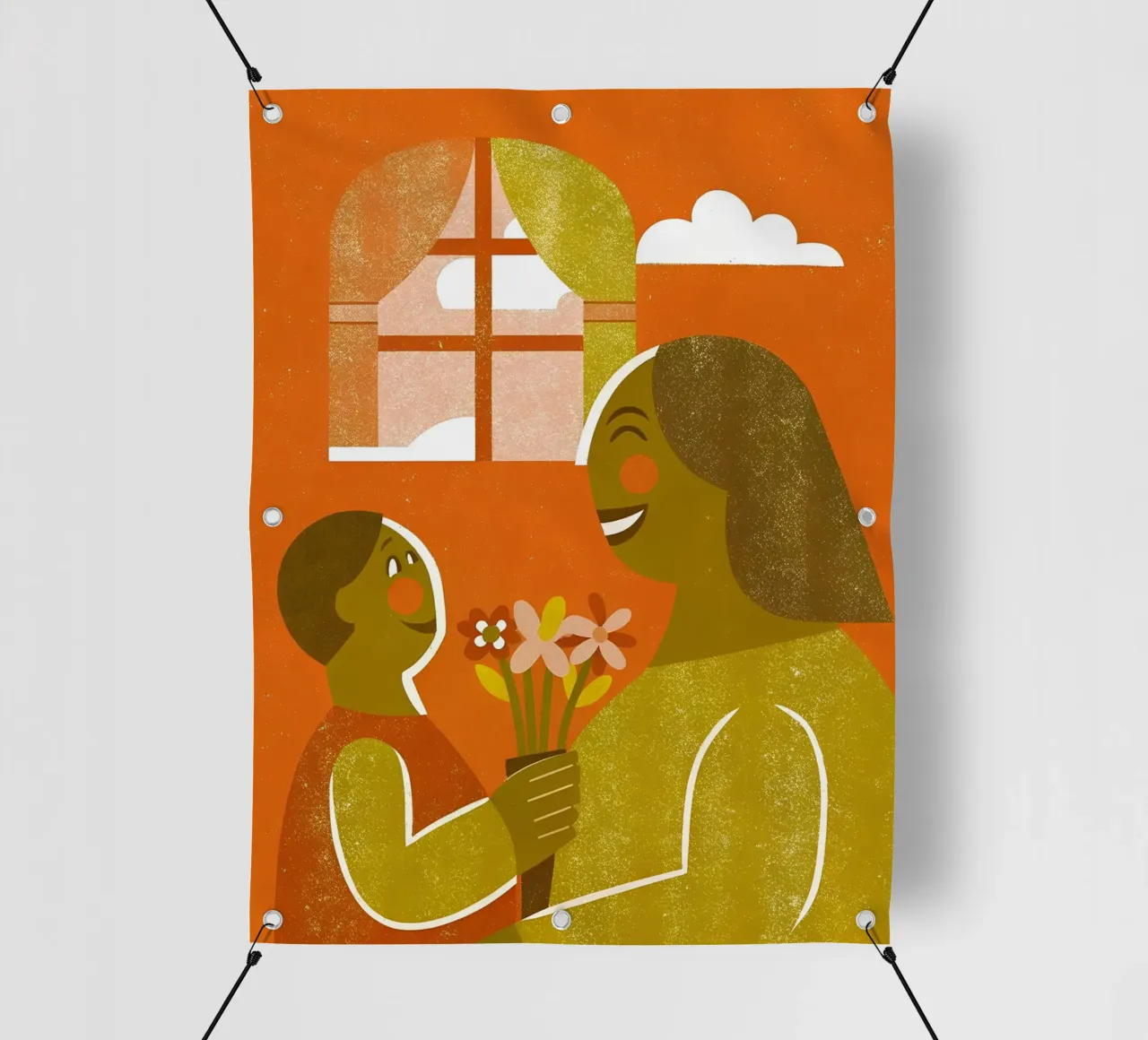 Madre e figlio retro pop telo in pvc da THE LATEST SHOP