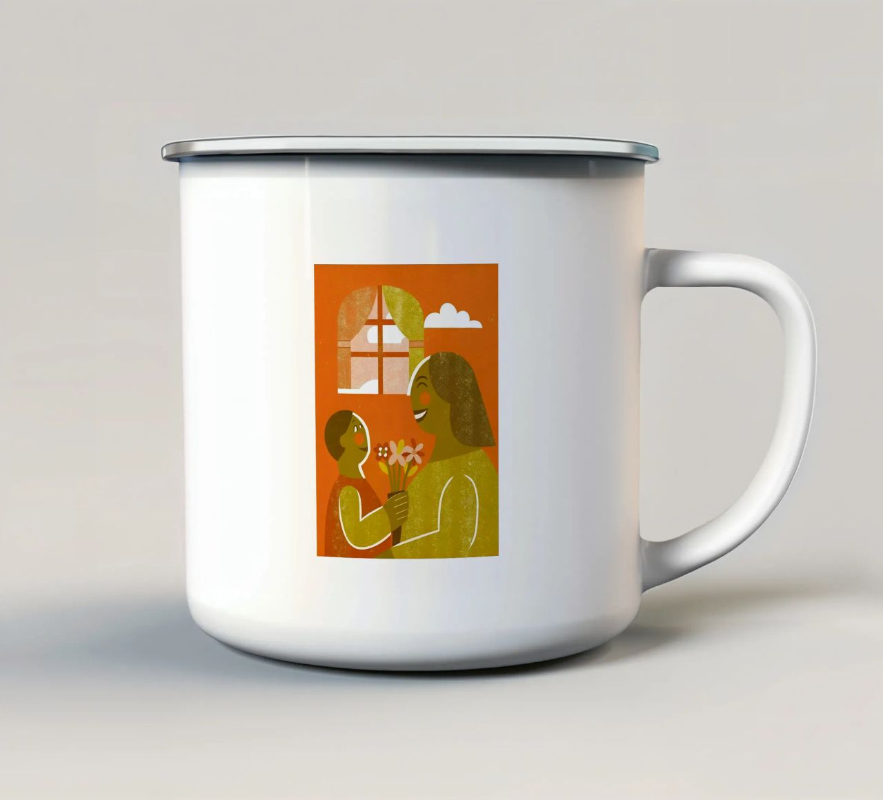 Madre e figlio retro pop tazza in smalto da THE LATEST SHOP
