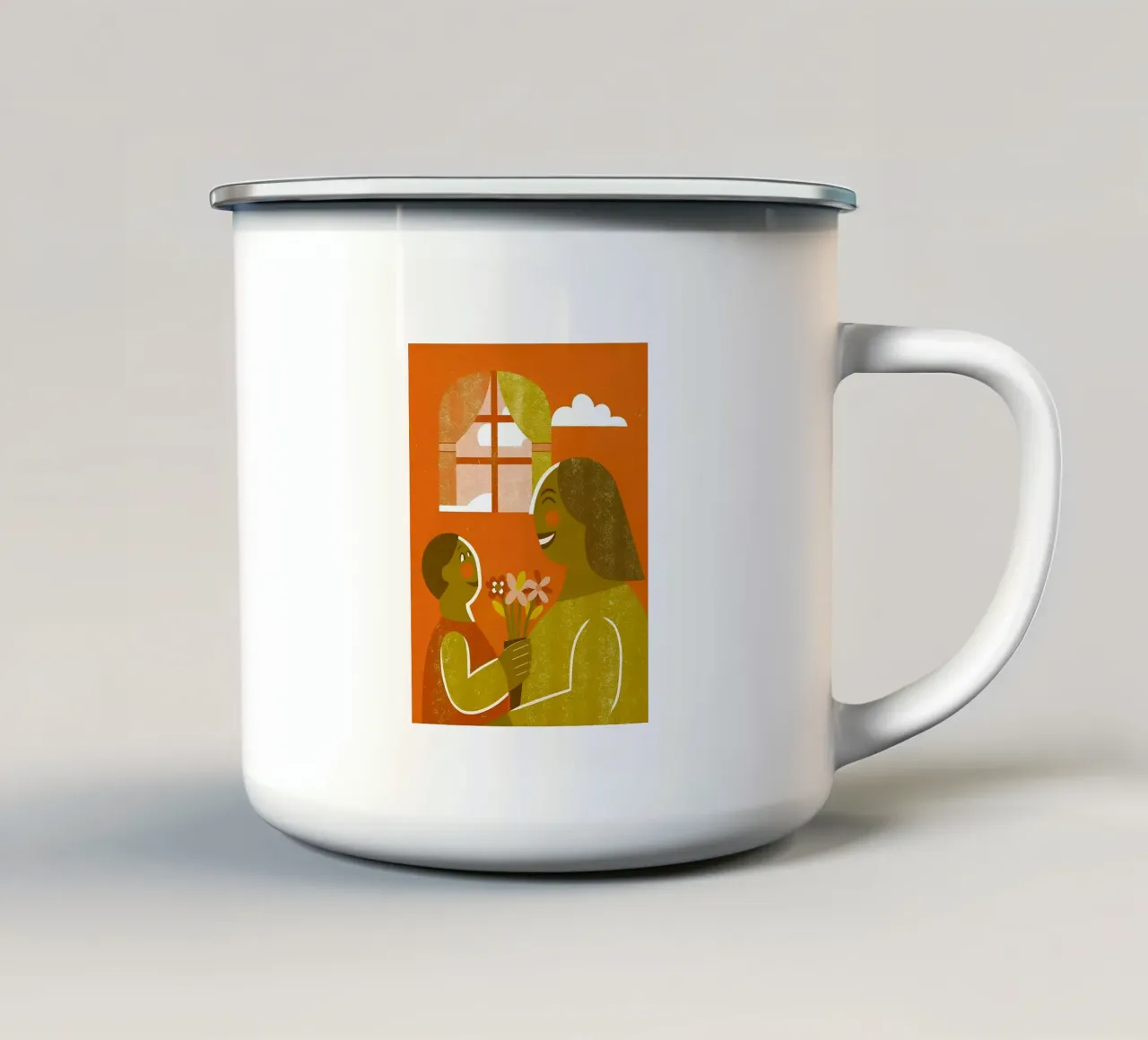 Retro Pop Madre e hijo taza de esmalte de THE LATEST SHOP