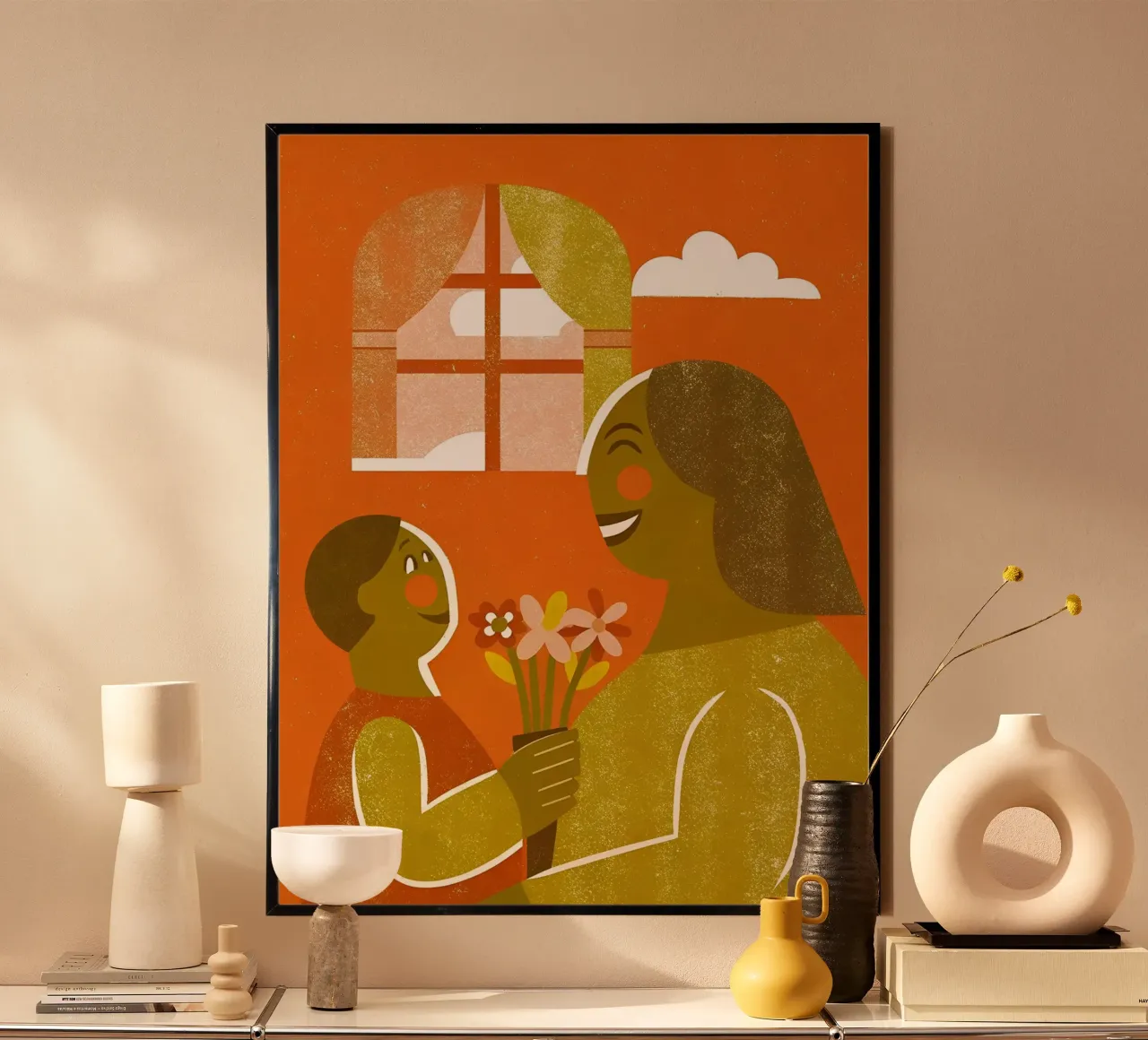 Madre e figlio retro pop poster da THE LATEST SHOP