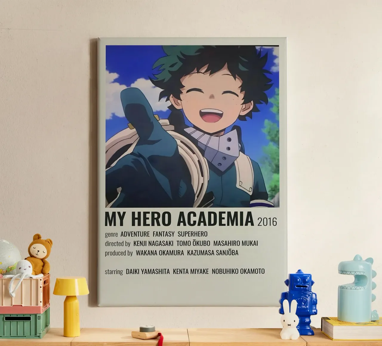 MY HERO ACADEMIA 2016 tela con Cornice a cassetta da Totoya