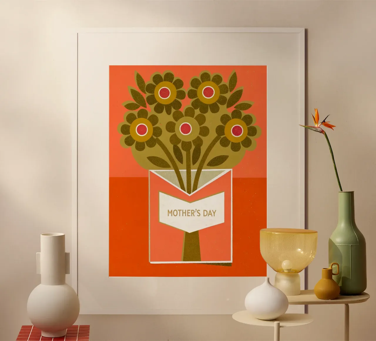 Festa della mamma Retro Pop poster con telaio in plastica da THE LATEST SHOP