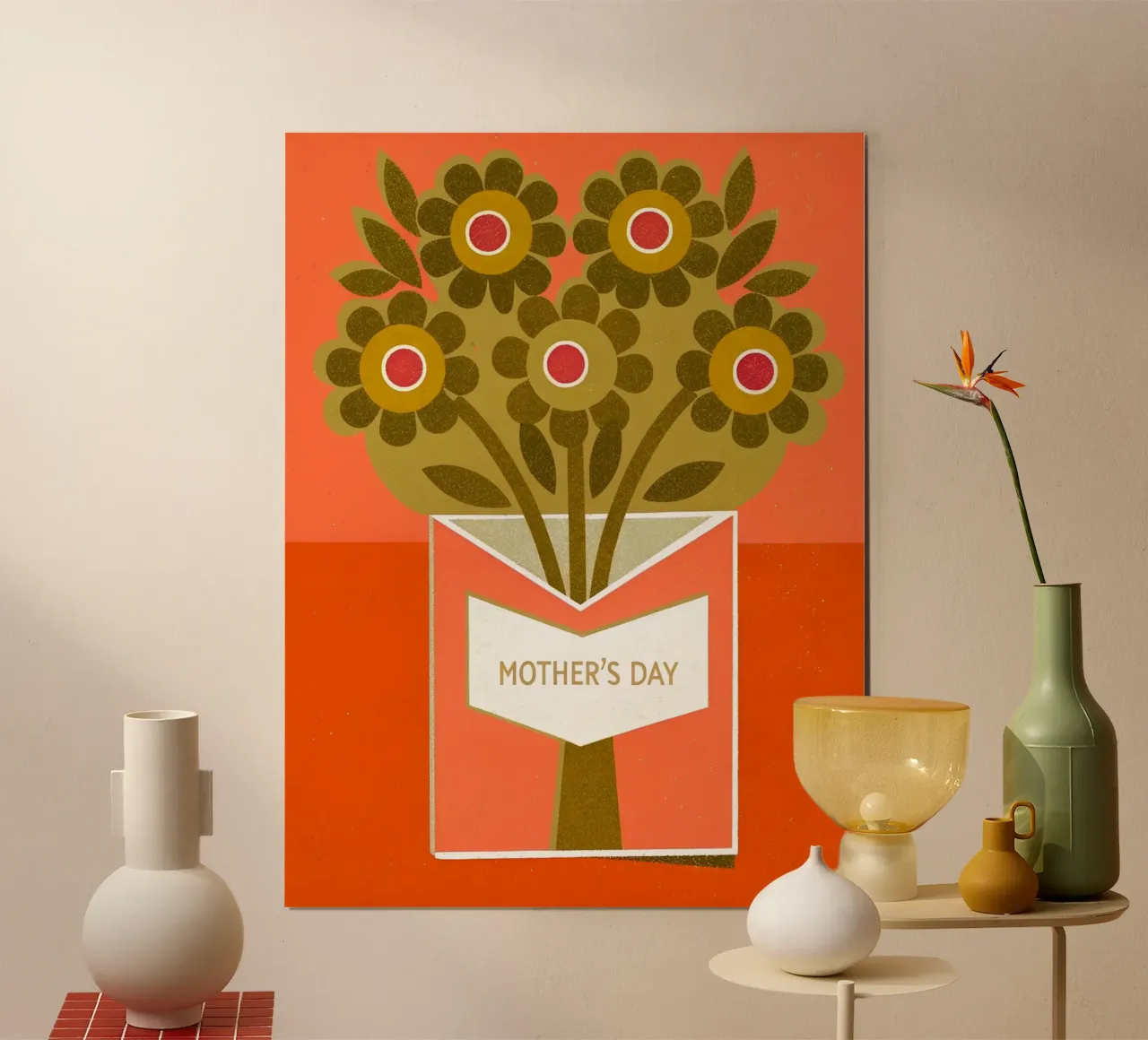 Festa della mamma Retro Pop poster con telaio in plastica da THE LATEST SHOP