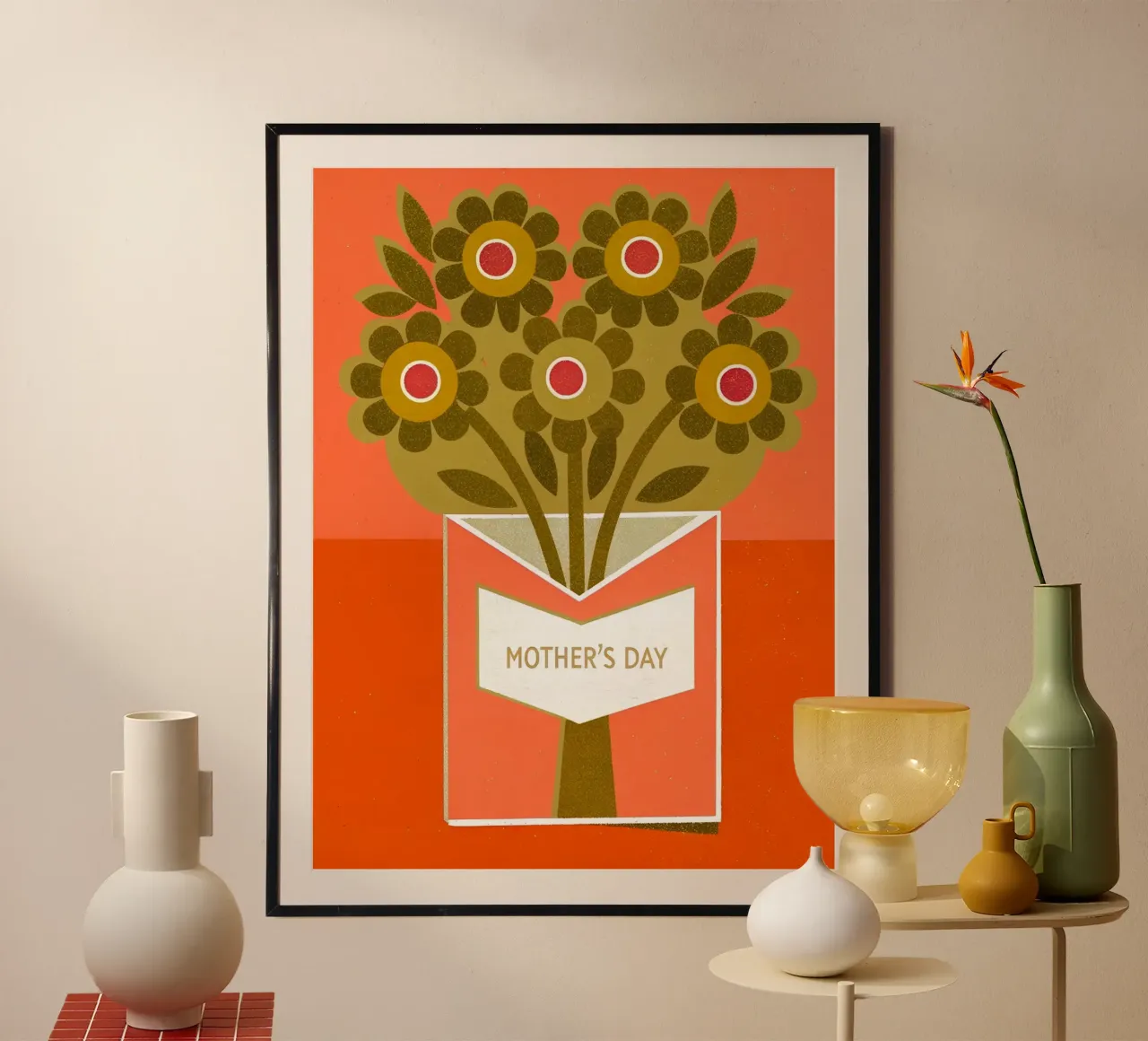 Festa della mamma Retro Pop poster con telaio in plastica da THE LATEST SHOP