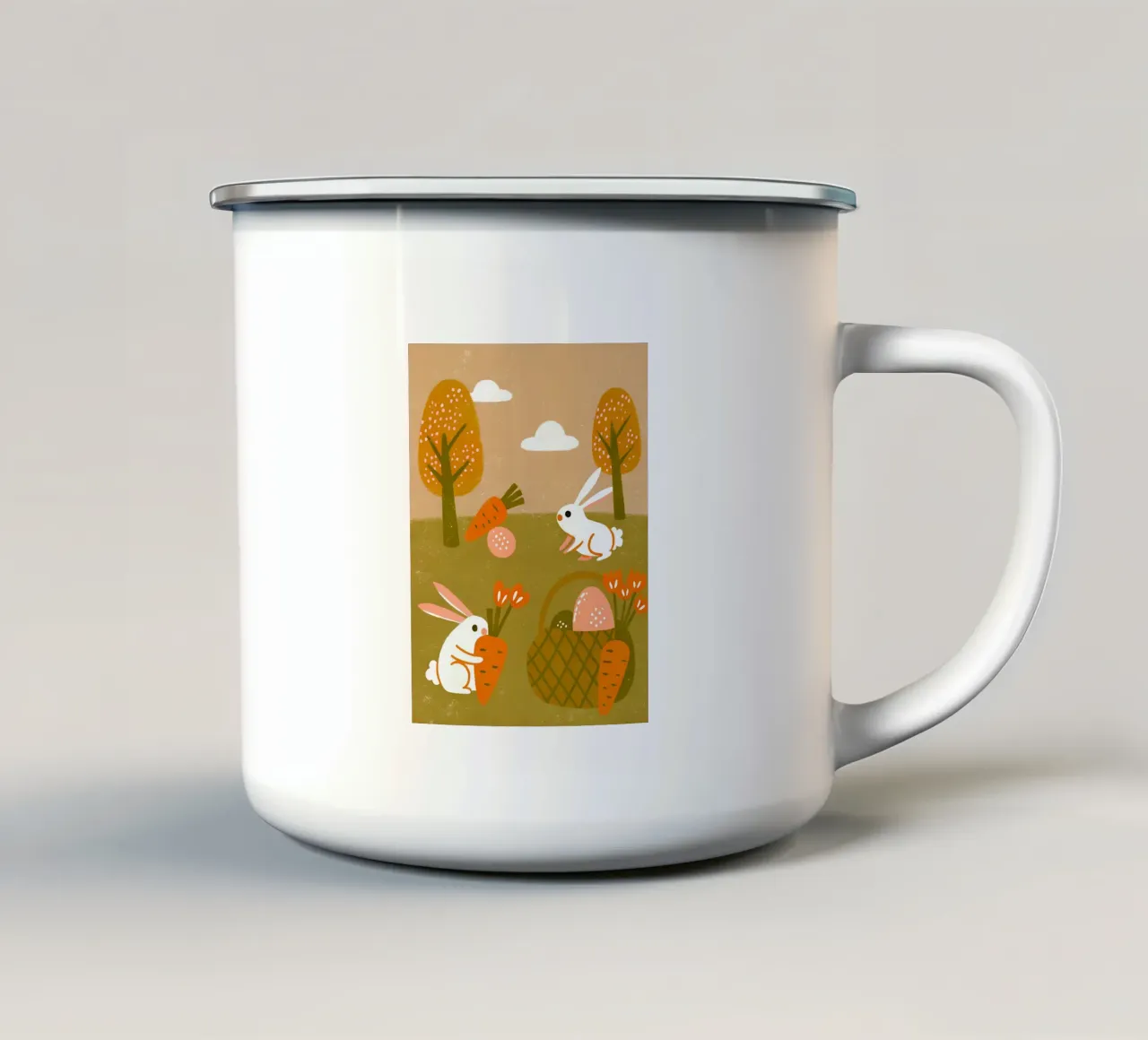 Coniglio e Wartel Retro Pop tazza in smalto da THE LATEST SHOP