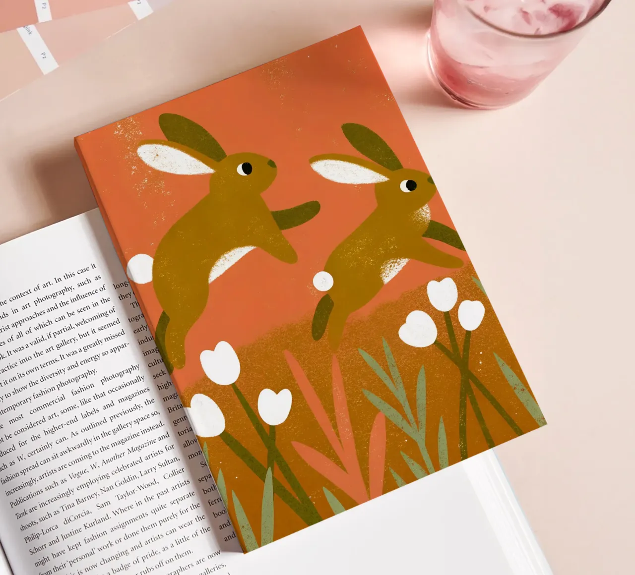 Rabbit Playing Retro Pop notebook by THE LATEST SHOP