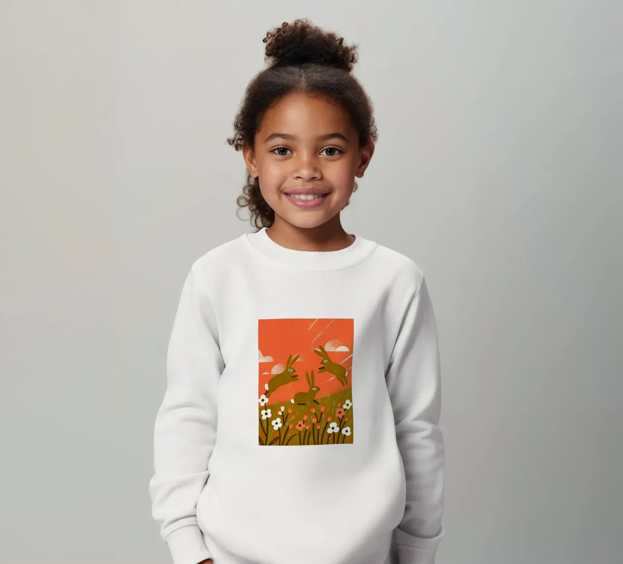 Coniglio che gioca con il retrò Pop felpa bambino da THE LATEST SHOP