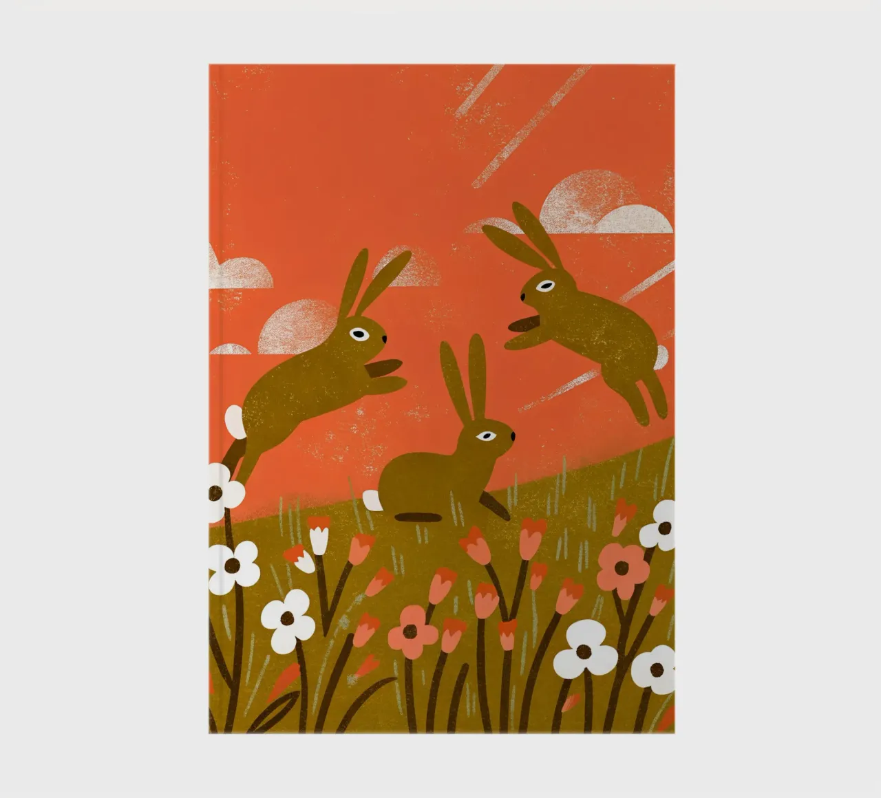 Rabbit Playing Retro Pop notebook by THE LATEST SHOP