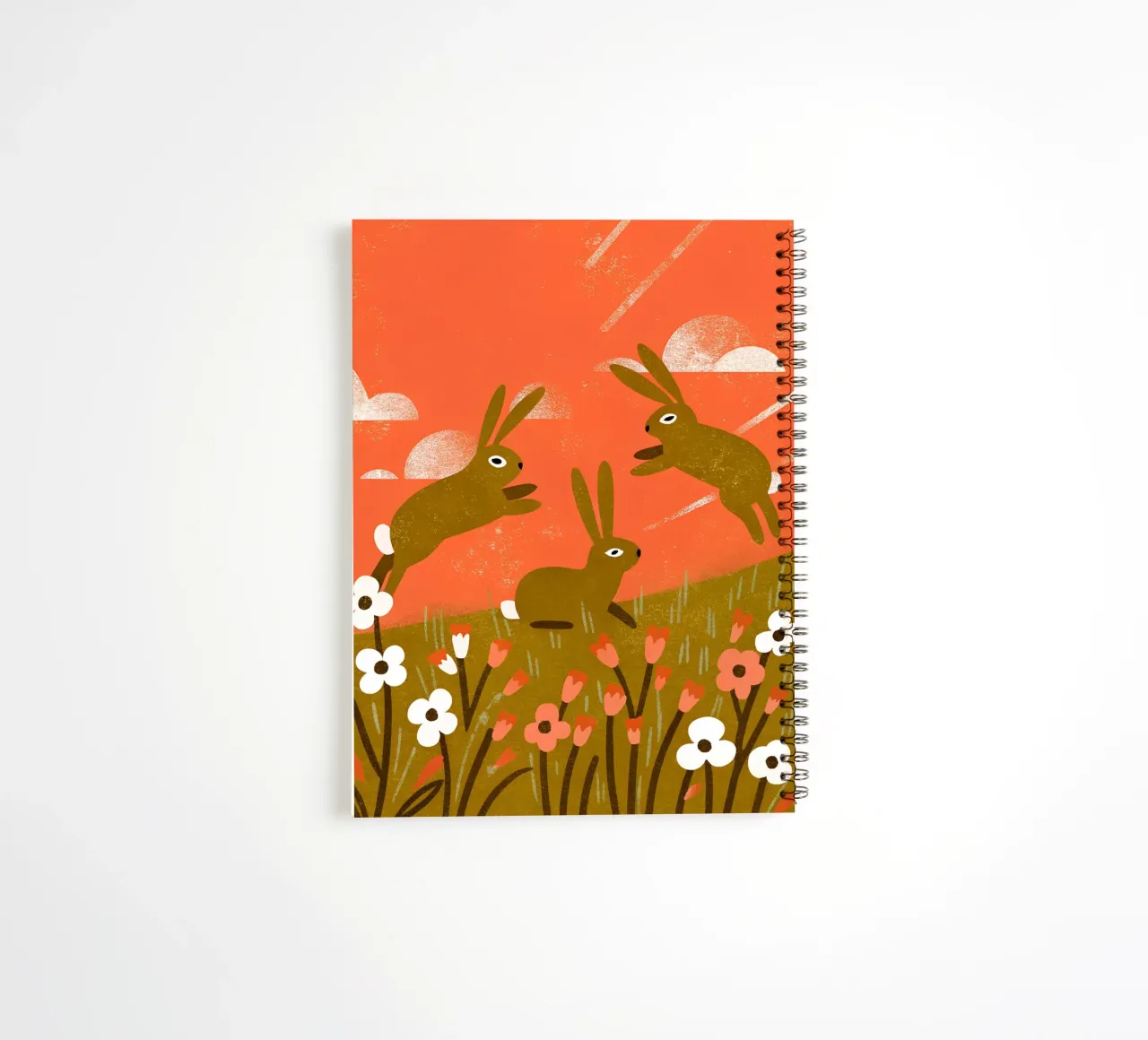 Rabbit Playing Retro Pop spiral notebook by THE LATEST SHOP