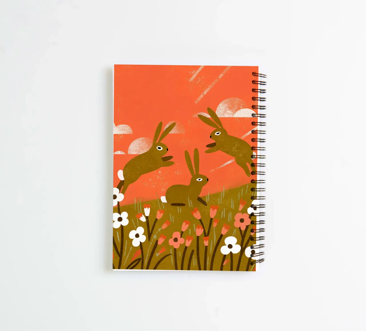 Rabbit Playing Retro Pop spiral notebook by THE LATEST SHOP
