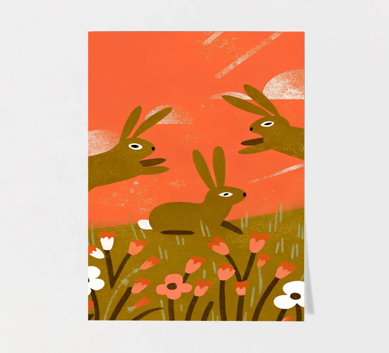 Rabbit Playing Retro Pop sticker sheet by THE LATEST SHOP