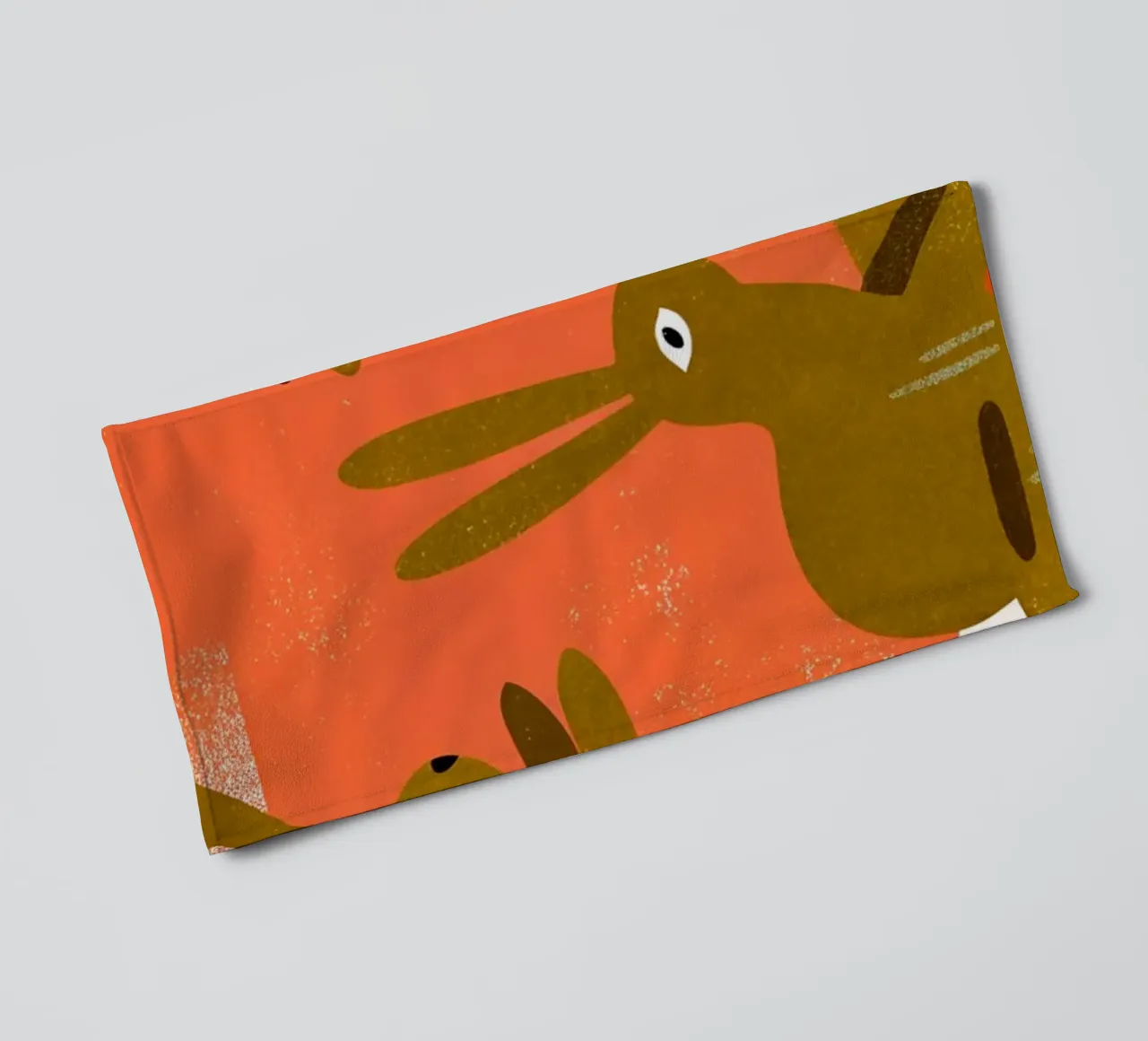 Rabbit Playing Retro Pop towel by THE LATEST SHOP