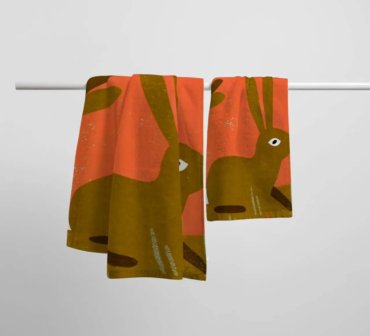 Rabbit Playing Retro Pop towel by THE LATEST SHOP