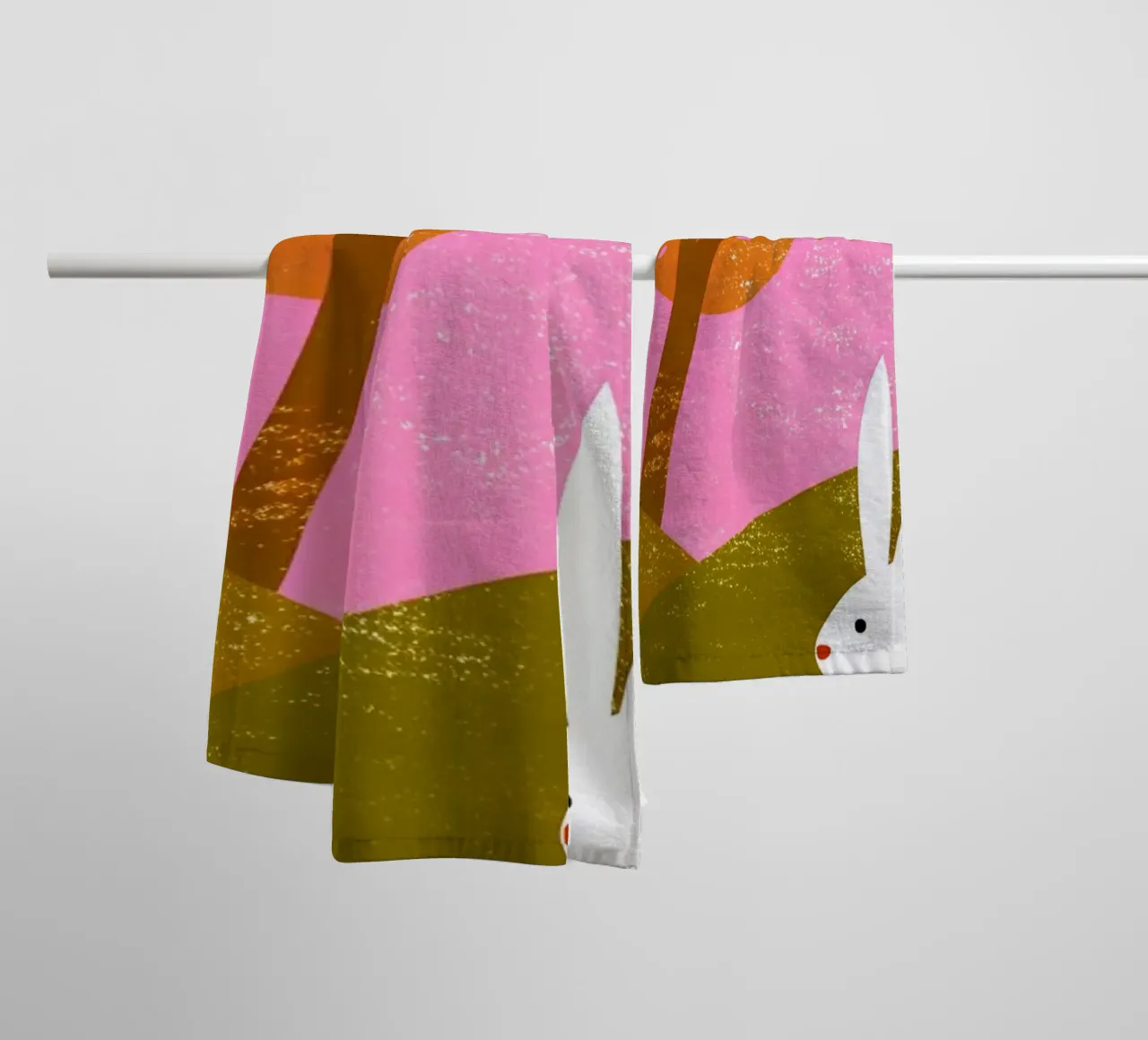 Rabbit Playing Retro Pop towel by THE LATEST SHOP