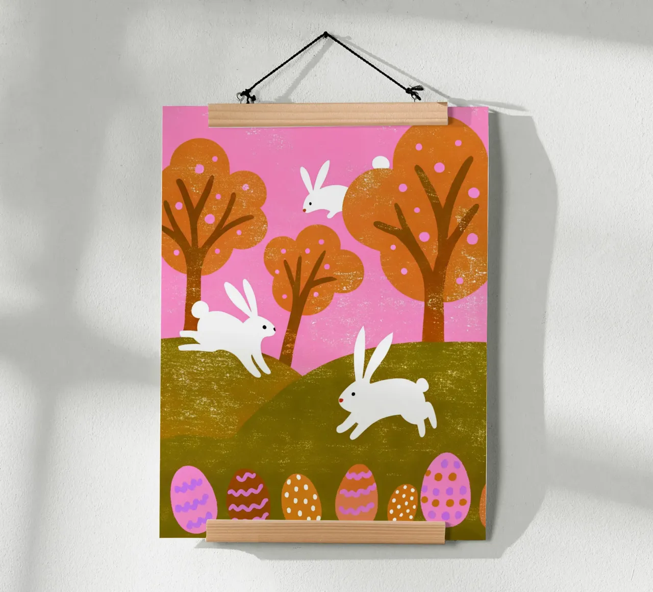 Rabbit Playing Retro Pop hahnemühle by THE LATEST SHOP