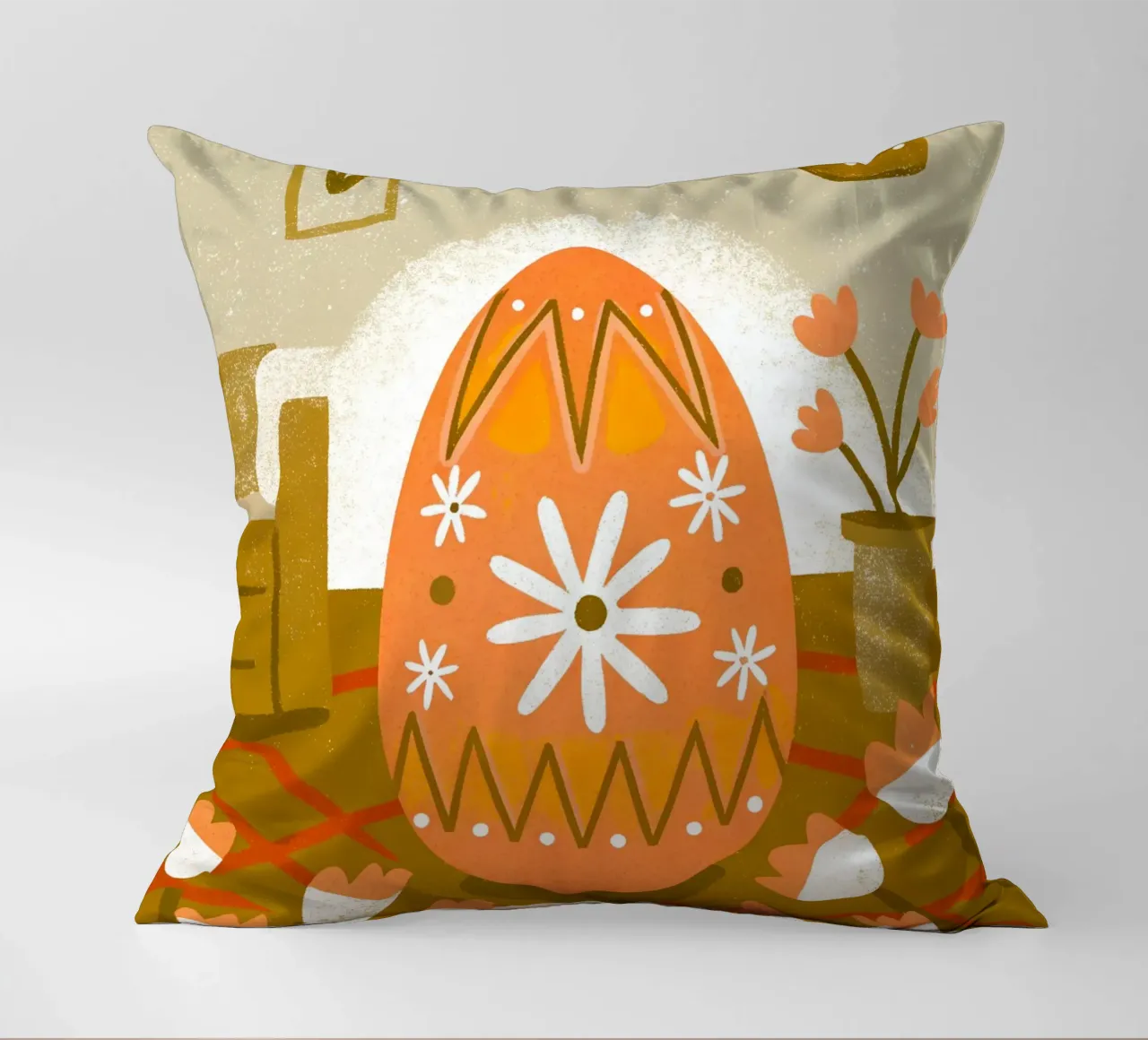 Retro Pop Easter Eggs decorative cushion by THE LATEST SHOP