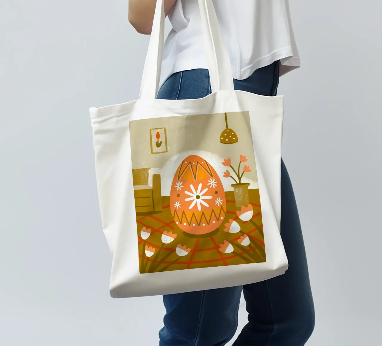 Retro Pop Paaseieren jute draagtas van THE LATEST SHOP