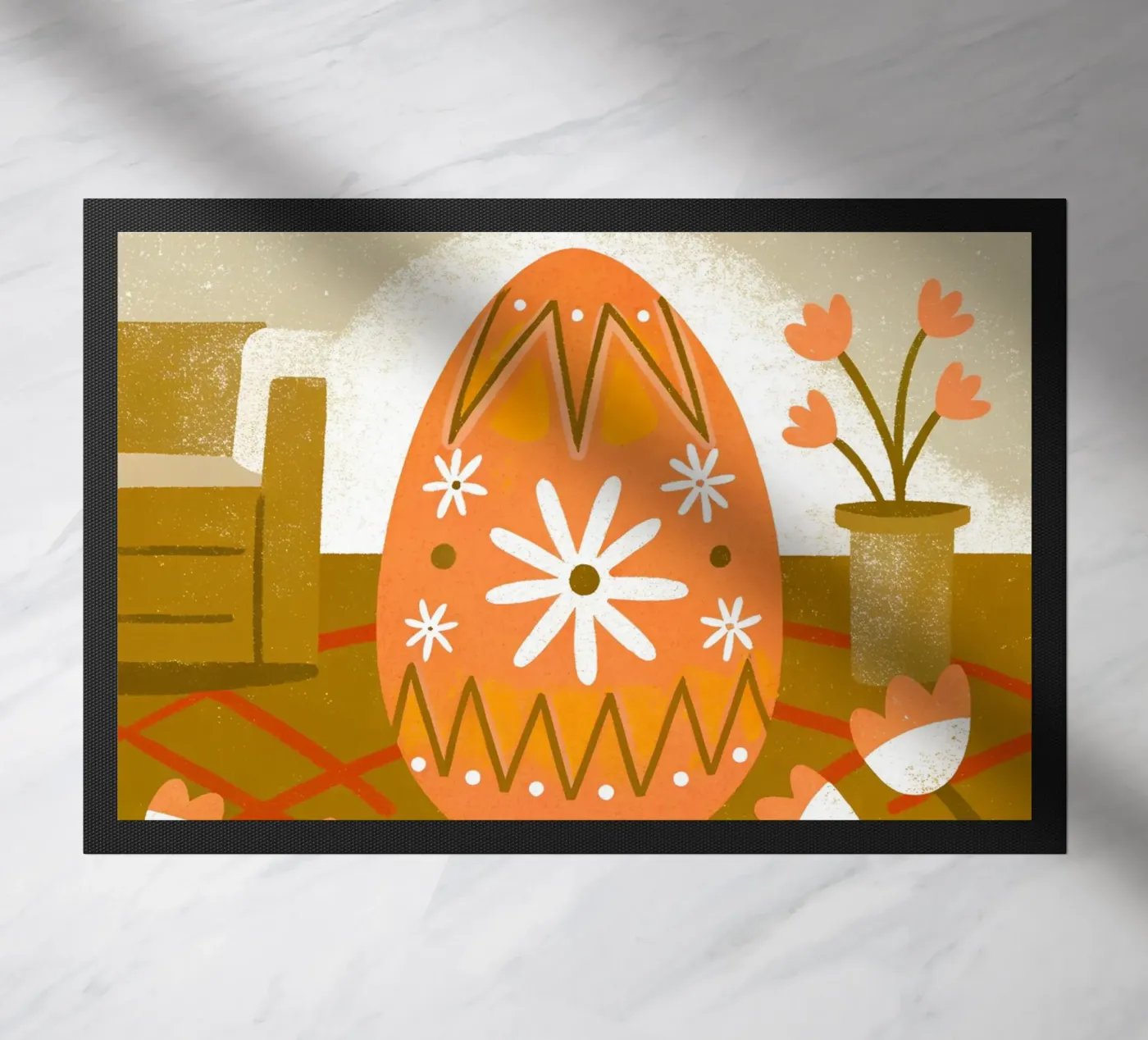 Retro Pop Easter Eggs doormat by THE LATEST SHOP