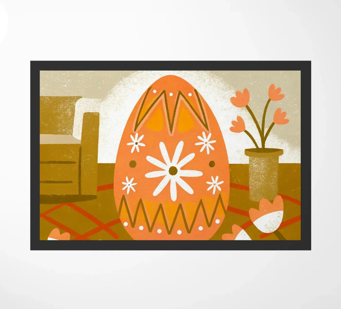 Retro Pop Easter Eggs doormat by THE LATEST SHOP