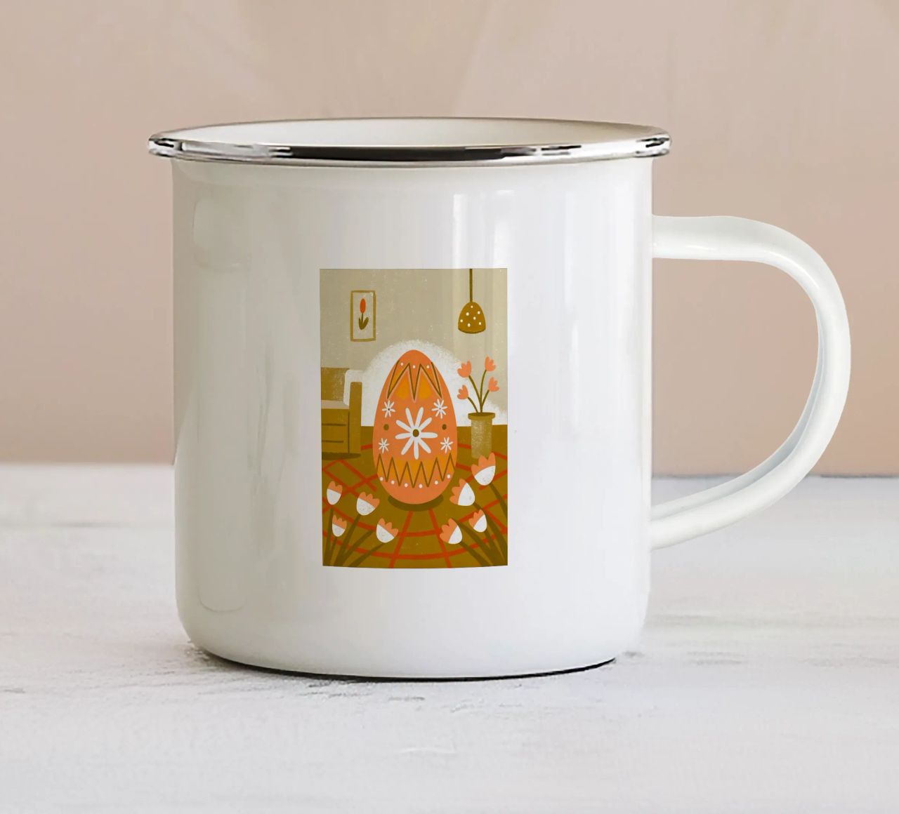 Uova di Pasqua Retro Pop tazza in smalto da THE LATEST SHOP