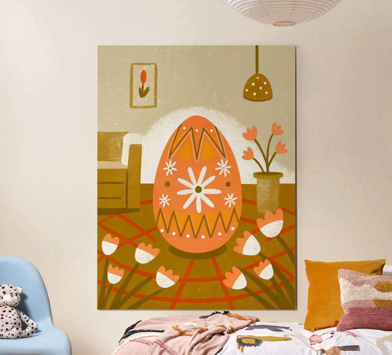 Huevos de Pascua Retro Pop poster con marco de madera de THE LATEST SHOP