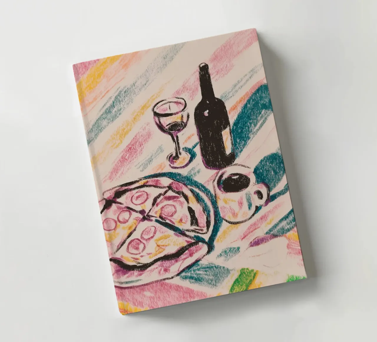 Pizza, wine and espresso notebook by Carinaprint