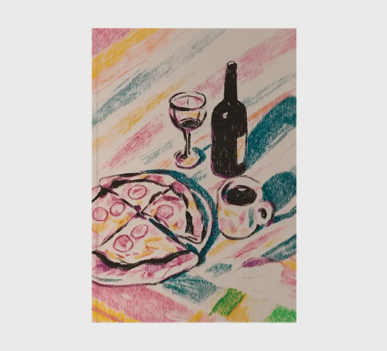 Pizza, wine and espresso notebook by Carinaprint