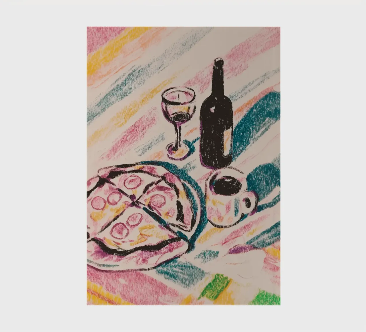Pizza, wine and espresso notebook by Carinaprint