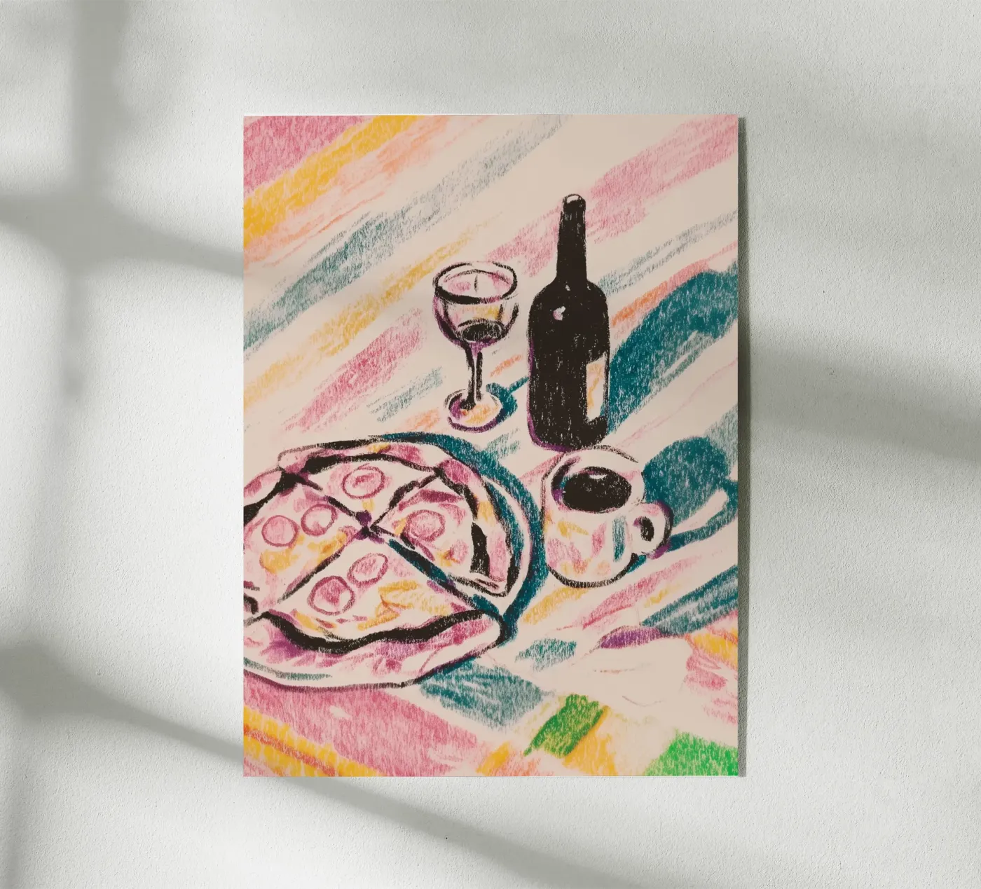 Pizza, vino e caffè espresso plexiglass da Carinaprint