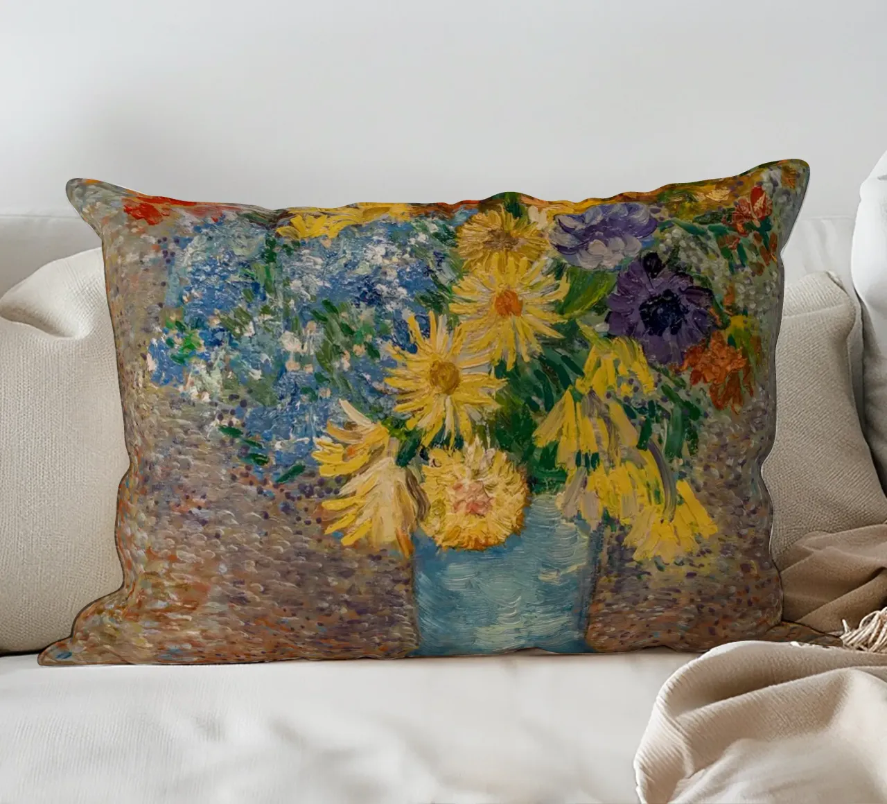 van Gogh, margherite e anemoni cuscino da Carinaprint