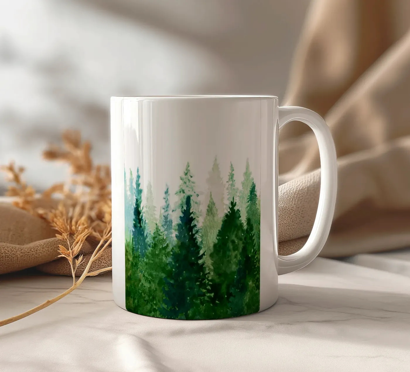 Pine Trees 2 ceramic mug by Nadjaa