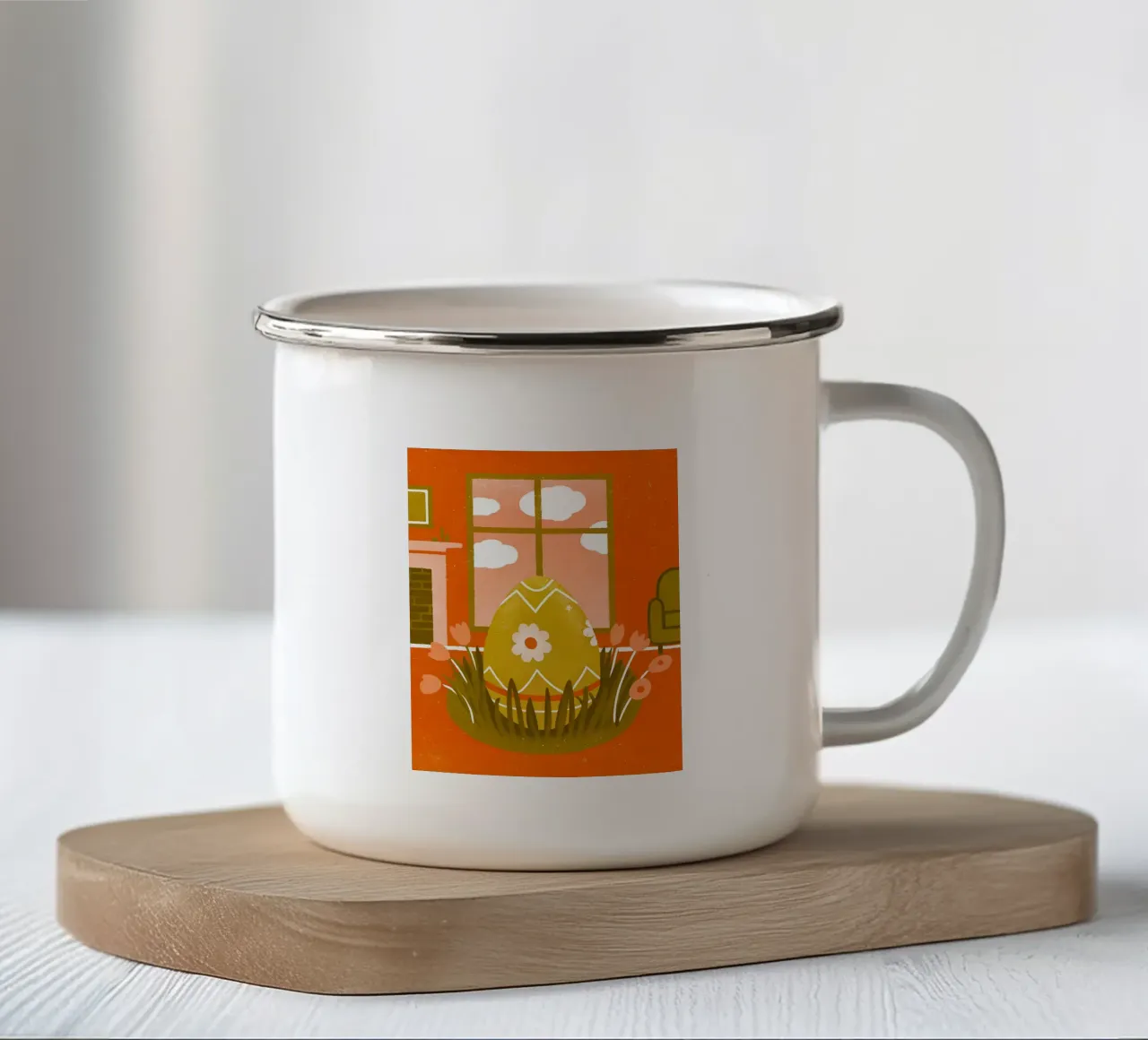 Uova di Pasqua Retro Pop tazza in smalto da THE LATEST SHOP