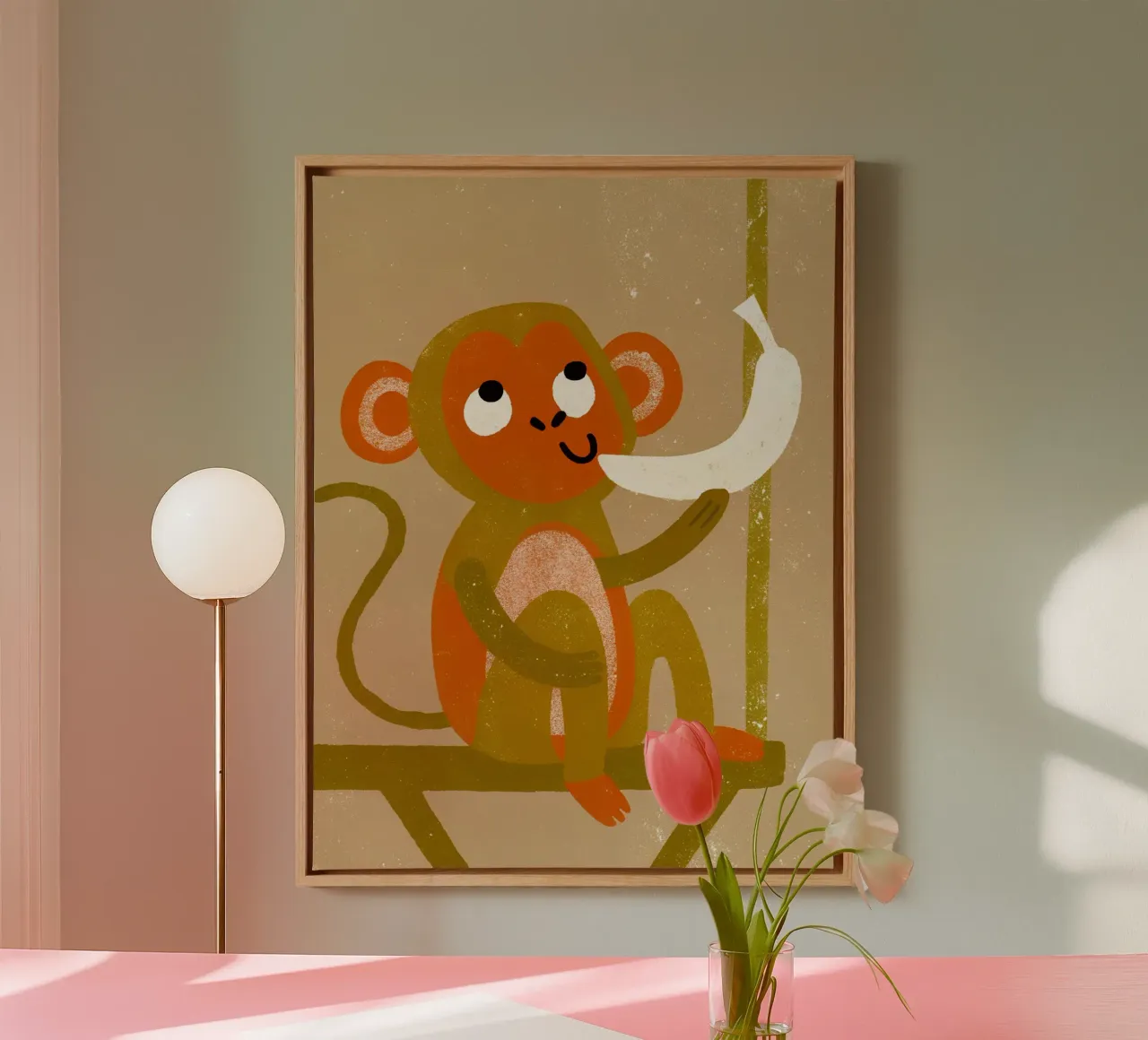 Retro Pop Monkey canvas by THE LATEST SHOP