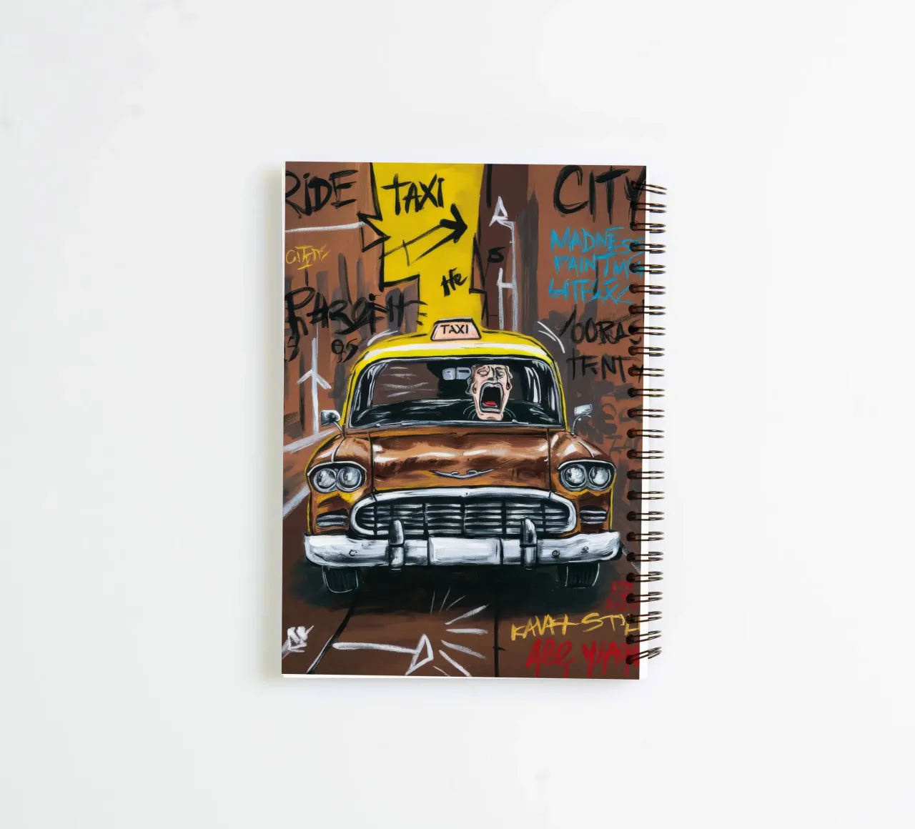 Urban Taxi Ride spiral notebook by Muse Fragments