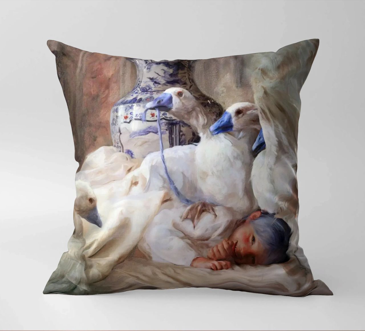 La jeune fille endormie avec les cygnes - Guillermo Lorca Garcia coussin de Stuart