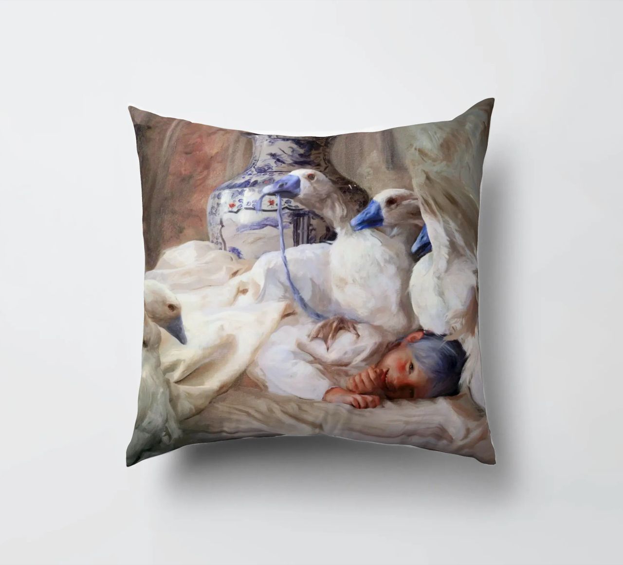 La jeune fille endormie avec les cygnes - Guillermo Lorca Garcia coussin de Stuart