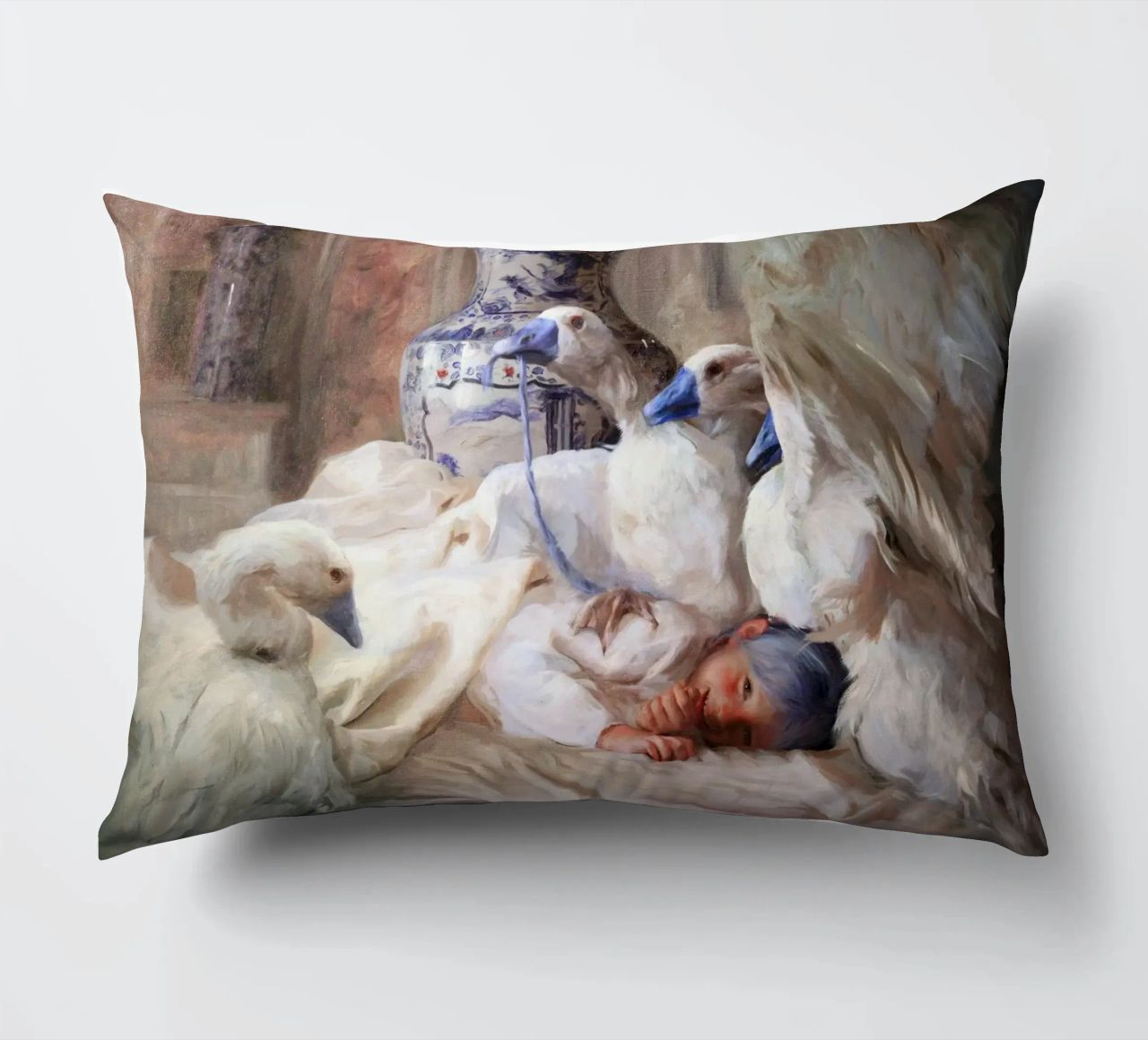 La jeune fille endormie avec les cygnes - Guillermo Lorca Garcia coussin de Stuart