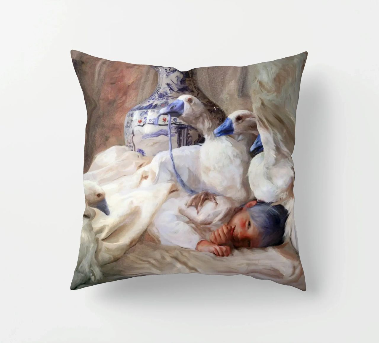 La jeune fille endormie avec les cygnes - Guillermo Lorca Garcia coussin de Stuart