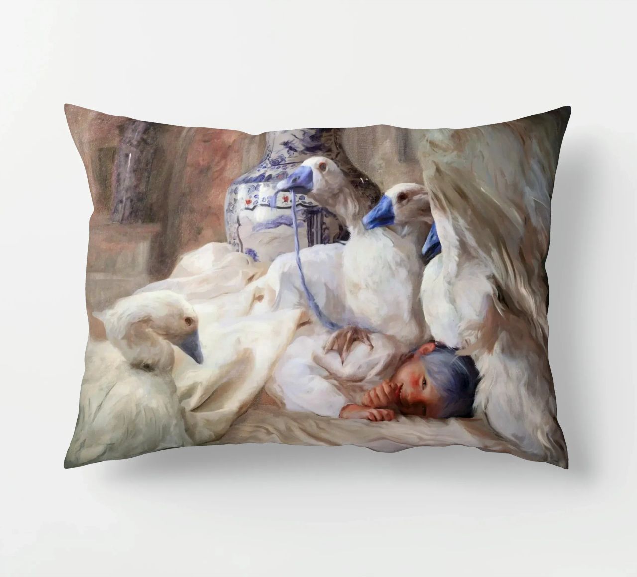 La jeune fille endormie avec les cygnes - Guillermo Lorca Garcia coussin de Stuart