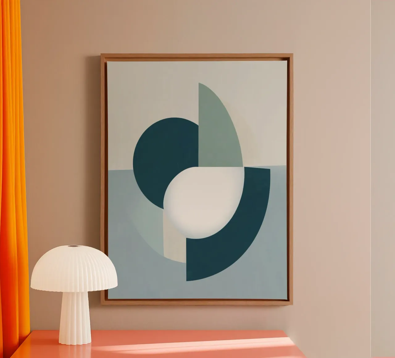 Halve cirkels grijs canvas van Little Dean