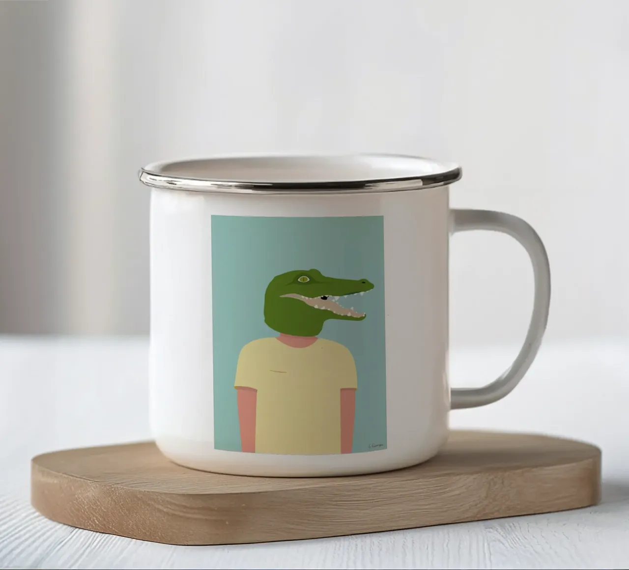 En Smuk Dag Som Krokodille tazza in smalto da Swen Swensøn